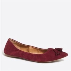 J. Crew Suede Lottie Tassel Flat